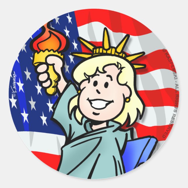 PEGATINA REDONDA EE.UU. (Anverso)