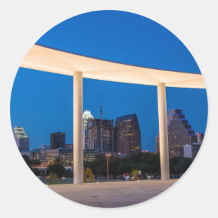 Pegatina Redonda EE.UU., Austin, Texas, EE.UU., Texas, Austin