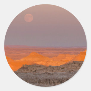 Pegatina Redonda EE. UU., Dakota del Sur, Parque Nacional Badlands