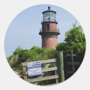 Pegatina Redonda EE. UU., Massachusetts, Martha's Vineyard, Aquinna