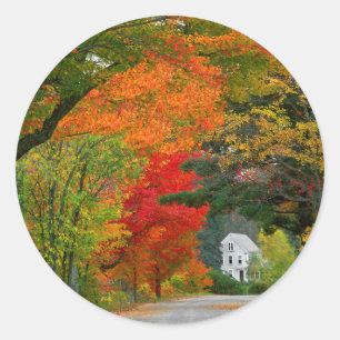 Pegatina Redonda EE. UU., Nueva Inglaterra, New Hampshire, Andover