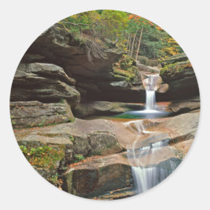 Pegatina Redonda EE.UU., Nueva Inglaterra, New Hampshire, White Mou