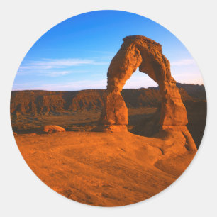 Pegatina Redonda EE. UU., Utah, Parque Nacional Arches, Arco Delica