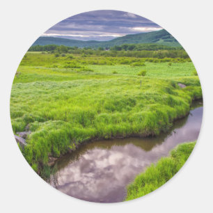 Pegatina Redonda EE.UU., Virginia Occidental, Davis. Paisaje 2