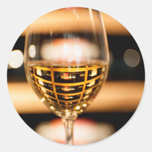Pegatina Redonda EE. UU., Washington, Walla Walla. Copa de vino