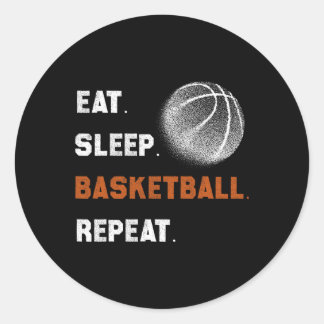Pegatina Redonda Eee Sleep Basketball Repetir 1