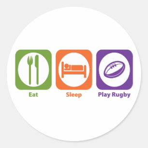 Pegatina Redonda Eee Sleep Play Rugby