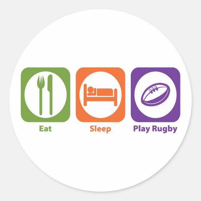 Pegatina Redonda Eee Sleep Play Rugby (Anverso)