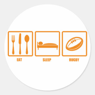 Pegatina Redonda Eee Sleep Rugby