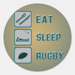 Pegatina Redonda Eee Sleep Rugby