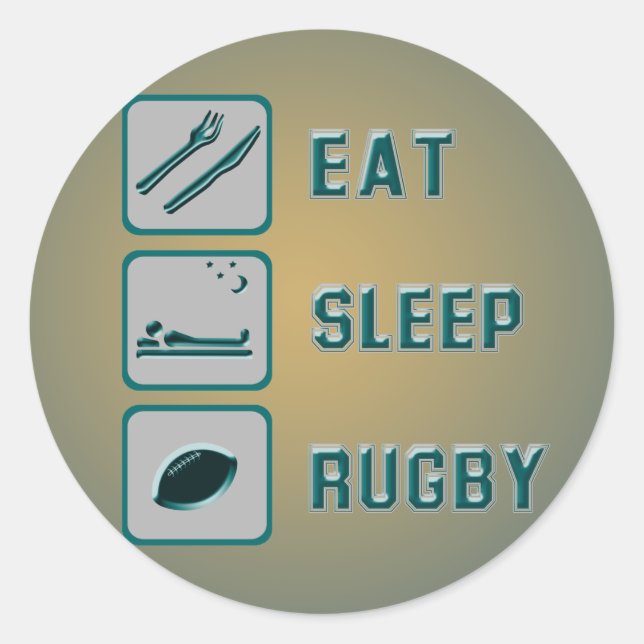 Pegatina Redonda Eee Sleep Rugby (Anverso)