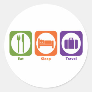 Pegatina Redonda Eee Sleep Travel