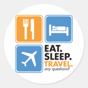 Pegatina Redonda Eee Sleep Travel