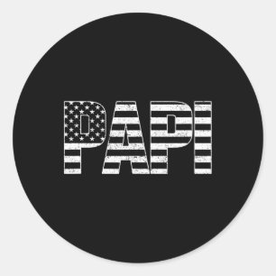 Pegatina Redonda Eeuu Patriótico Papi Día del Padre Bandera America