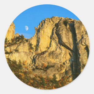 Pegatina Redonda EEUU, Virginia Occidental, Spruce Knob-Seneca Rock