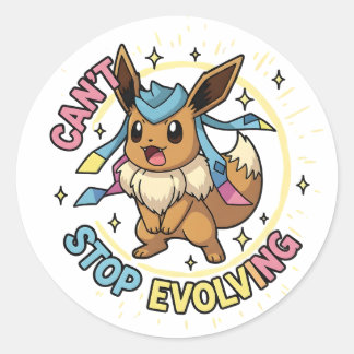 Pegatina Redonda Eevee Evolution Sticker | Pokemon Evolution Pack V