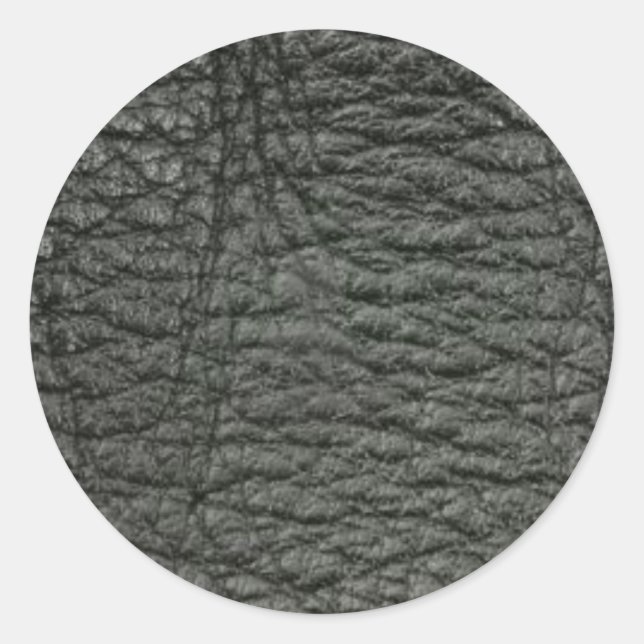 Pegatina Redonda Efecto de cuero negro (Anverso)