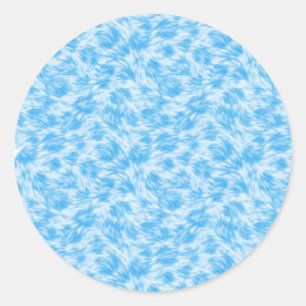 Pegatina Redonda Efecto de pelaje falso azul y blanco