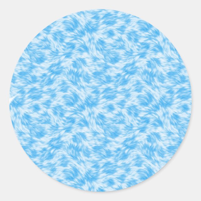 Pegatina Redonda Efecto de pelaje falso azul y blanco (Anverso)