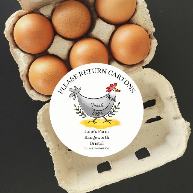 Pegatina Redonda Egg Carton Label customize egg box free range (Subido por el creador)
