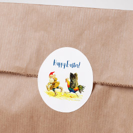 Pegatina Redonda Egg Theif Vintage Funny Jenny Nyström Easter