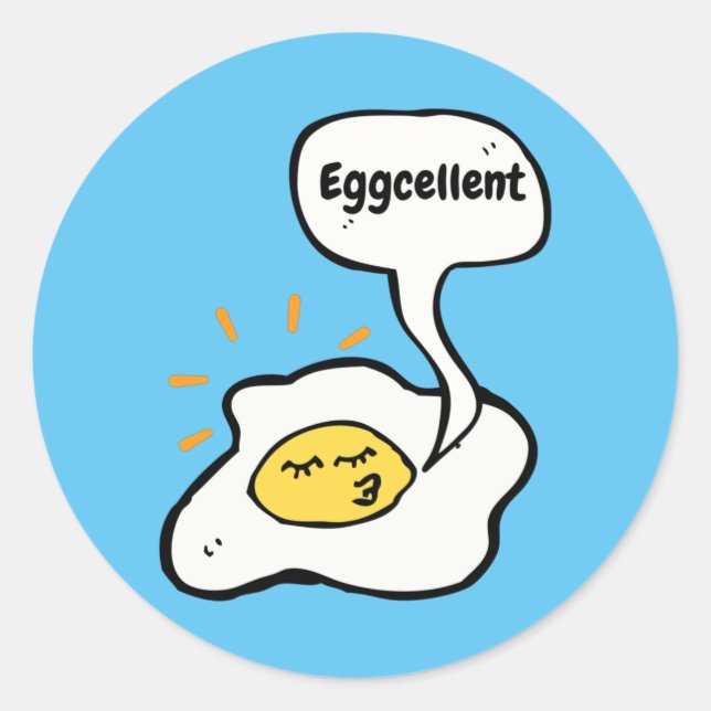 Pegatina Redonda Eggcellent Sunny Side Up (Anverso)