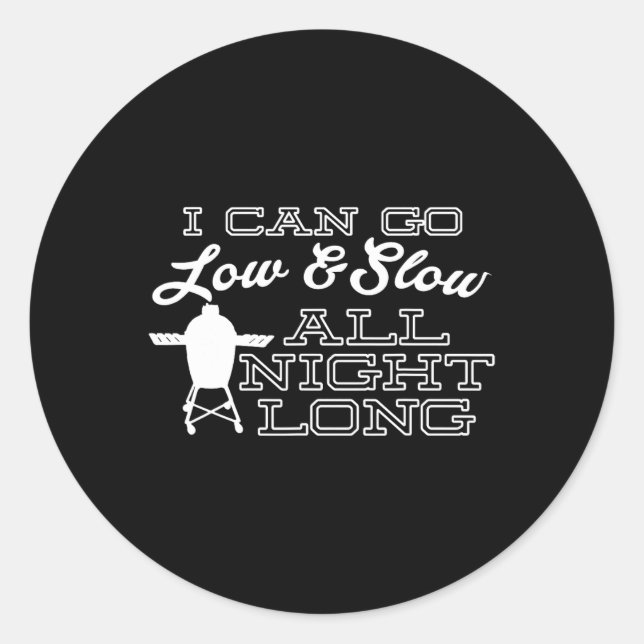 Pegatina Redonda Egghead Funny Bbq Kamado Smoado Grilling Pitmaster (Anverso)