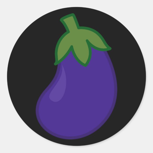 Pegatina Redonda Eggplant (Anverso)