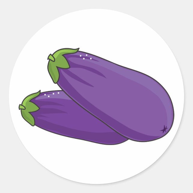 Pegatina Redonda Eggplant (Anverso)