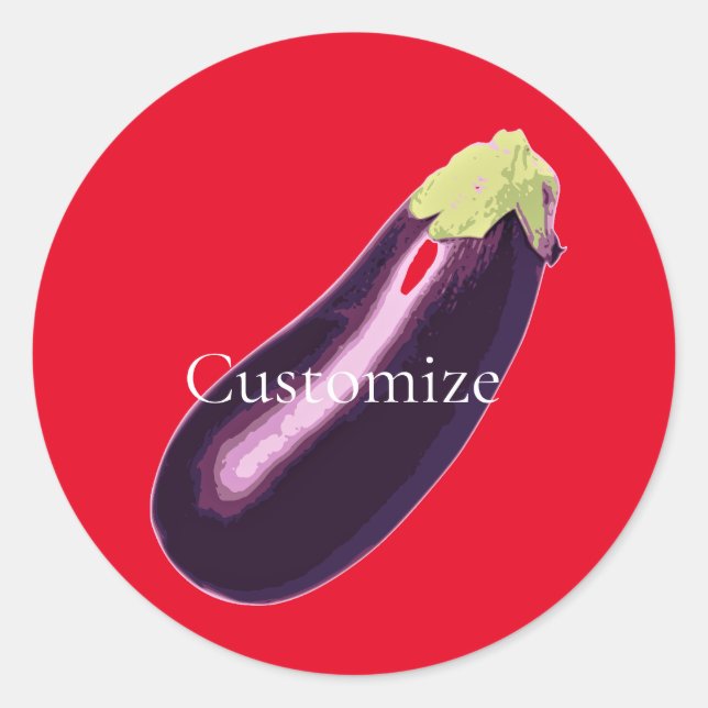 Pegatina Redonda Eggplant Thunder_Cove (Anverso)