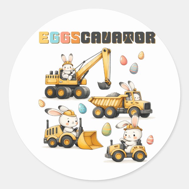 Pegatina Redonda eggscavator (Anverso)