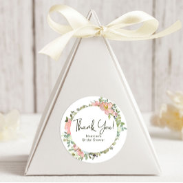 Pegatina Redonda Eggshell y Rubor Floral Boda