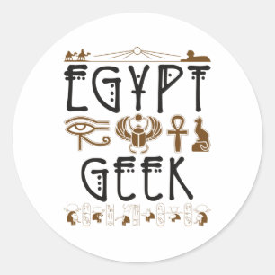 Pegatina Redonda Egipto geek arqueología egipcia antigua