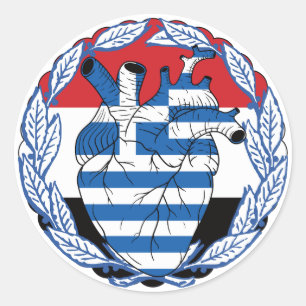 Pegatina Redonda Egipto Independencia griega Grecia