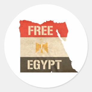 PEGATINA REDONDA EGIPTO LIBRE