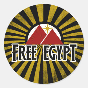 Pegatina Redonda Egipto libre