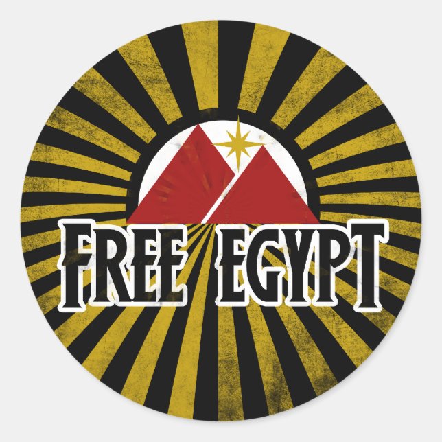 Pegatina Redonda Egipto libre (Anverso)
