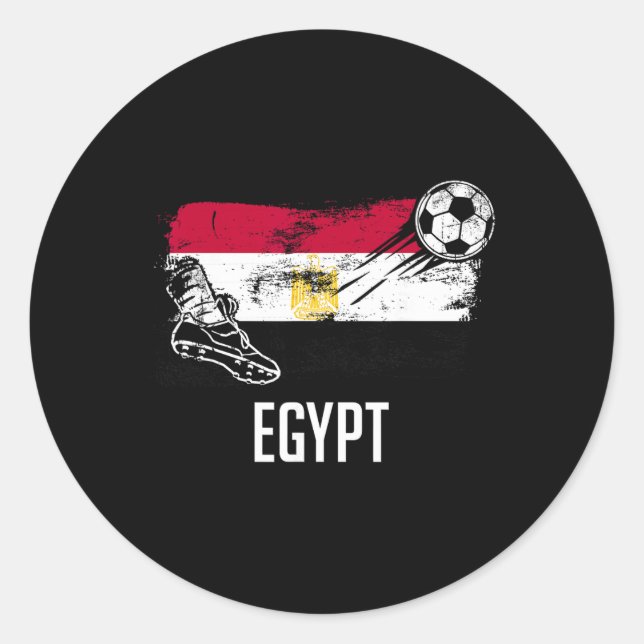 Pegatina Redonda Egypt Flag Jersey Egyptian Soccer Team Egyptian _2 (Anverso)