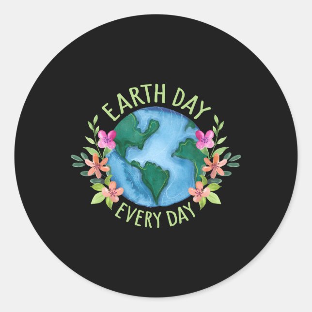 Pegatina Redonda Eh Day Everyday Save The Planet Mother Eh Environt (Anverso)