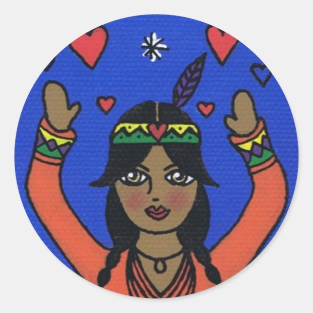 Pegatina Redonda Ehawee propage l'amour (pegatinas) (Anverso)