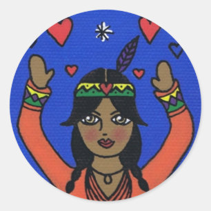 Pegatina Redonda Ehawee propage l'amour (pegatinas)