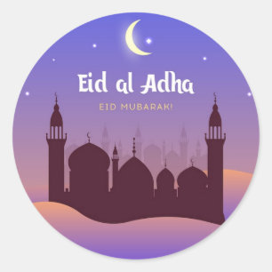 Pegatina Redonda Eid Al Adha Mubarak