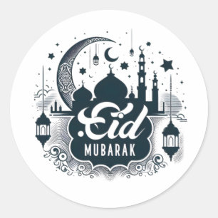 Pegatina Redonda Eid Mubarak