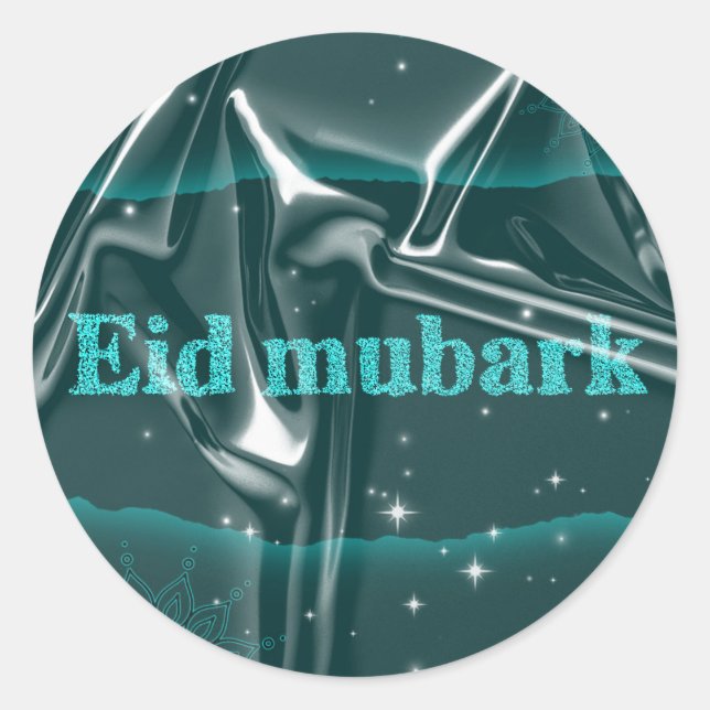 Pegatina Redonda Eid mubarak (Anverso)