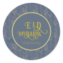 Eid Mubarak Chevron Azul retro personalizado