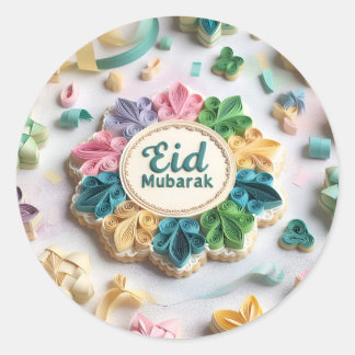 Pegatina Redonda eid mubarak islam day