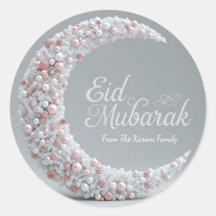 Pegatina Redonda Eid Mubarak Musulmán Clásico moderno personalizado