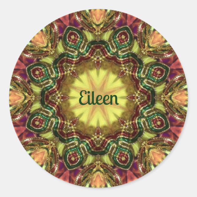 PEGATINA REDONDA EILEEN ~ NAVIDADES KALEIDOSCOPE ~ (Anverso)
