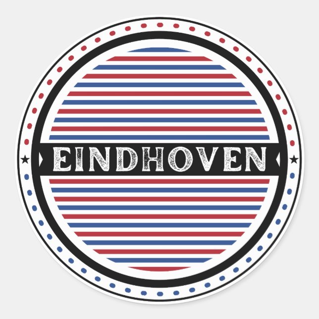 Pegatina Redonda Eindhoven City Pride Emblem – Dutch Identity (Anverso)