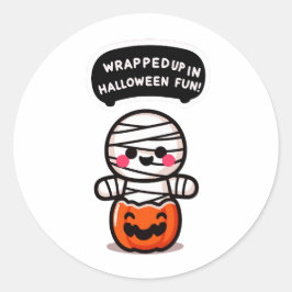 Pegatina Redonda Eine Mummie in einem Kürbis